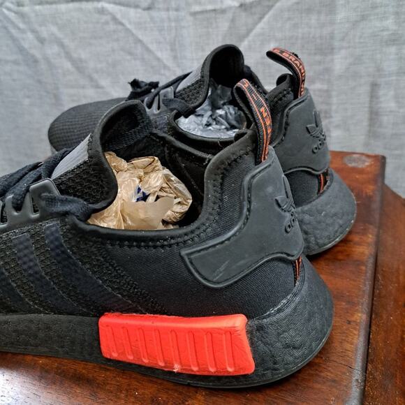 %Adidas NMD Boost Black Solar Red Men\'s size 13 Sneaker A53 main image 7
